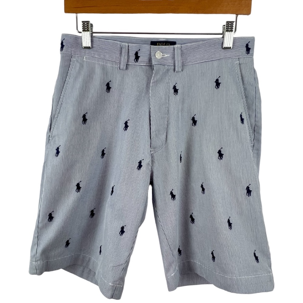 Polo RL | Pony Logo SeersuckerMens Shorts Sz 29